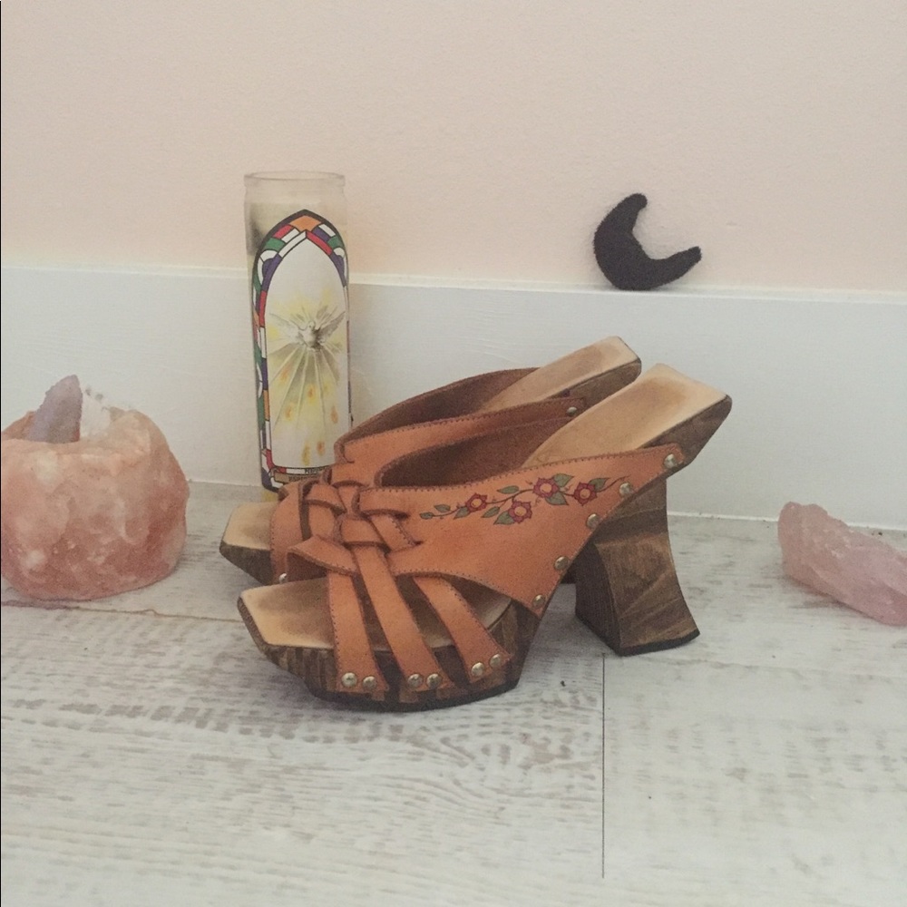 RARE vintage John fluevog wooden heels